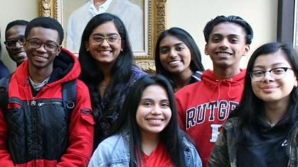 group of smiling students