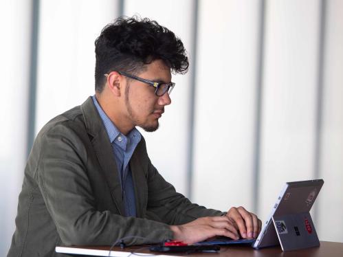 Student on tablet