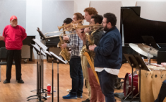 students playing instruments during class